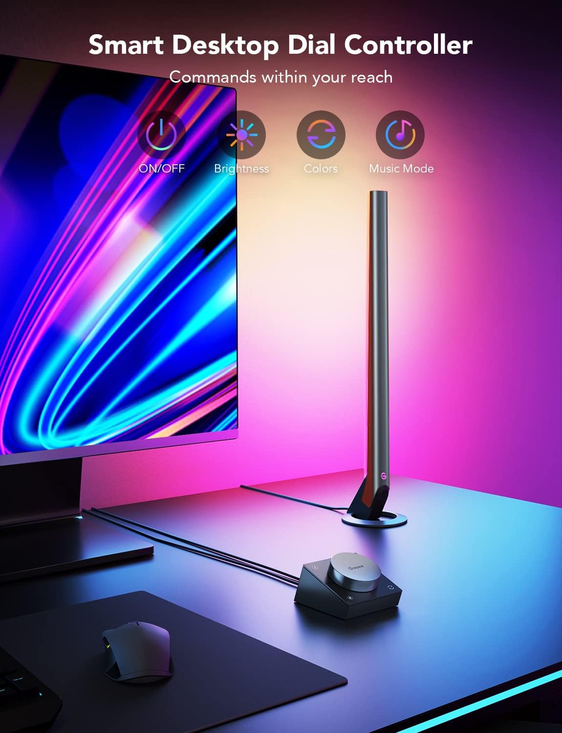 “RGBIC Gaming Light Bars Smart LED Lights WiFi App Control for PC Setup”