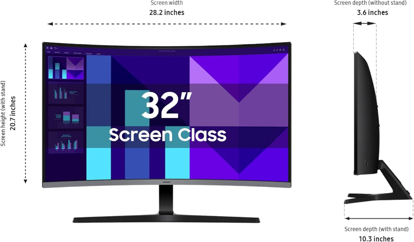 Samsung Visit the Samsung Store Samsung 32-inch S3 (S39GD) FHD 100Hz Curved Monitor, Game Mode, Eye Saver Mode, Multiple Connectivity with HDMI Port, Built-in Speakers, LS32D39DGANXZA, 2025