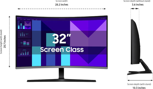 Samsung Visit the Samsung Store Samsung 32-inch S3 (S39GD) FHD 100Hz Curved Monitor, Game Mode, Eye Saver Mode, Multiple Connectivity with HDMI Port, Built-in Speakers, LS32D39DGANXZA, 2025