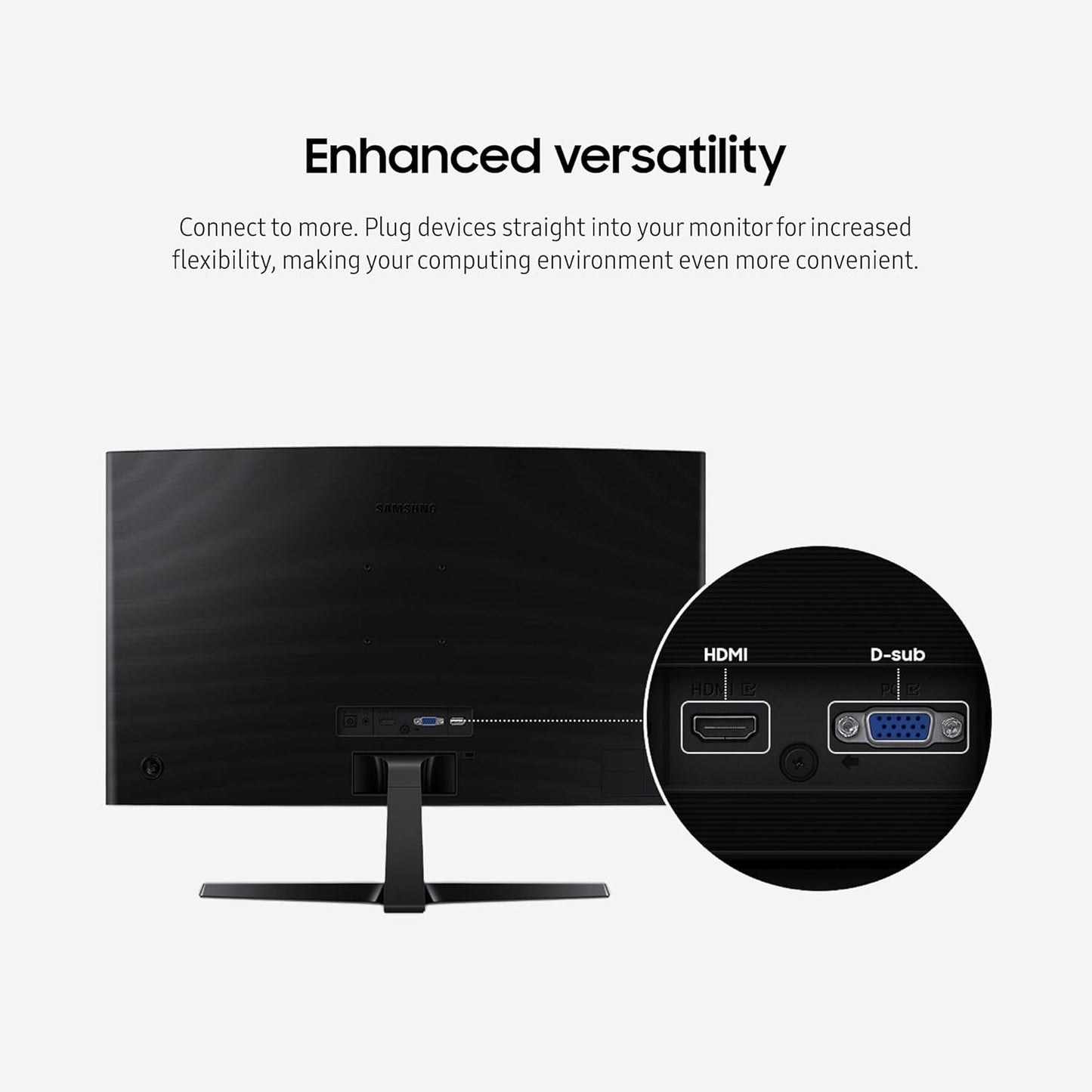 Samsung Visit the Samsung Store Samsung 27" Essential S3 (S36GD) Series FHD 1800R Curved Computer Monitor, 100Hz, Game Mode, Advanced Eye Comfort, HDMI and D-sub Ports, LS27D366GANXZA, 2024