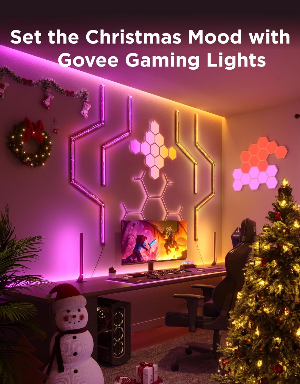 “RGBIC Gaming Light Bars Smart LED Lights WiFi App Control for PC Setup”