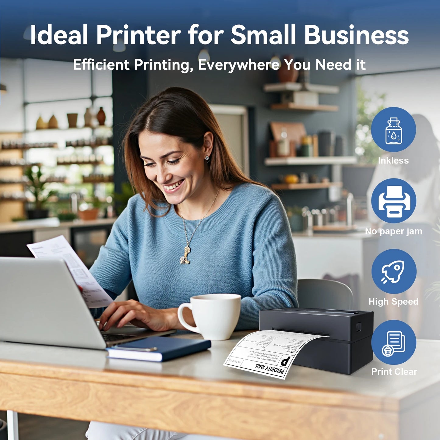 Bluetooth Thermal Label Printer — No Ink Required